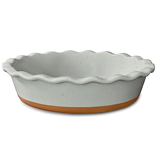 Next-Generation Mora Deep Fluted Ceramic Pie Dish for Apple Pie Safe