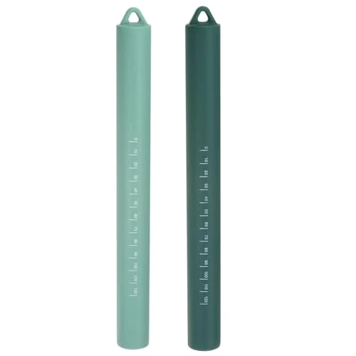 Elegant 2pcs Silicone Rolling Pin 10 Stainless Silicone Surface Non 2 Count Green