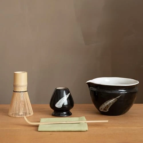 Professional Matcha Set with Handmade Ceramic Bowl Bamboo Whisk Reliable