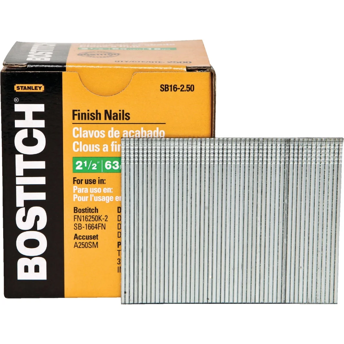 Healthy Bostitch 16-Gauge Coated Straight Finish Nail 2-1 2 In. 2500 Ct. World-Class