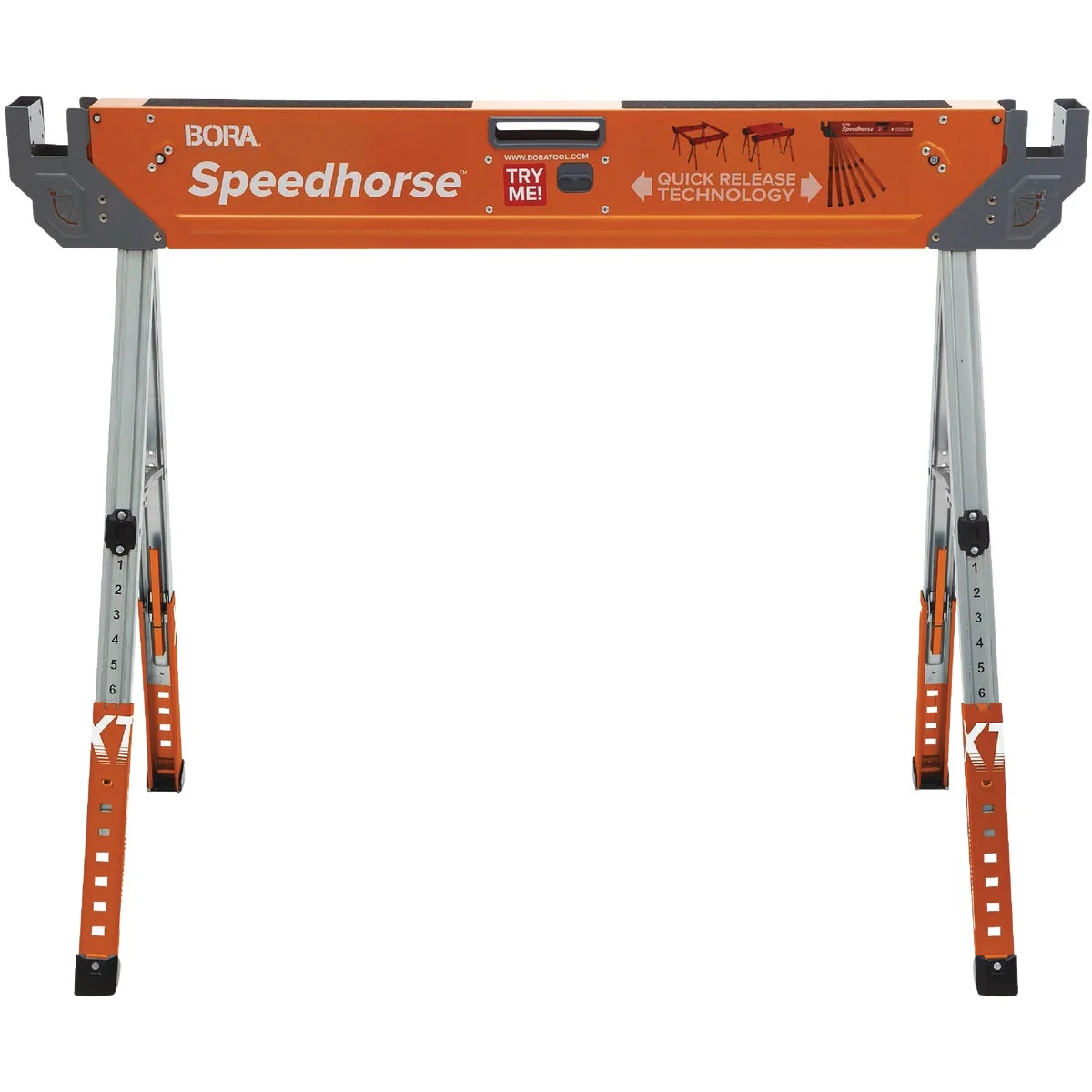 Solid Bora Speedhorse XT Adjustable Steel Sawhorse 1500 Lb. Capacity Soft
