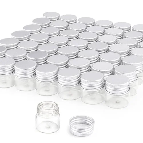 Pure 50 Pack 10ml Clear Glass Essential Oil Bottle 50 Count Premium