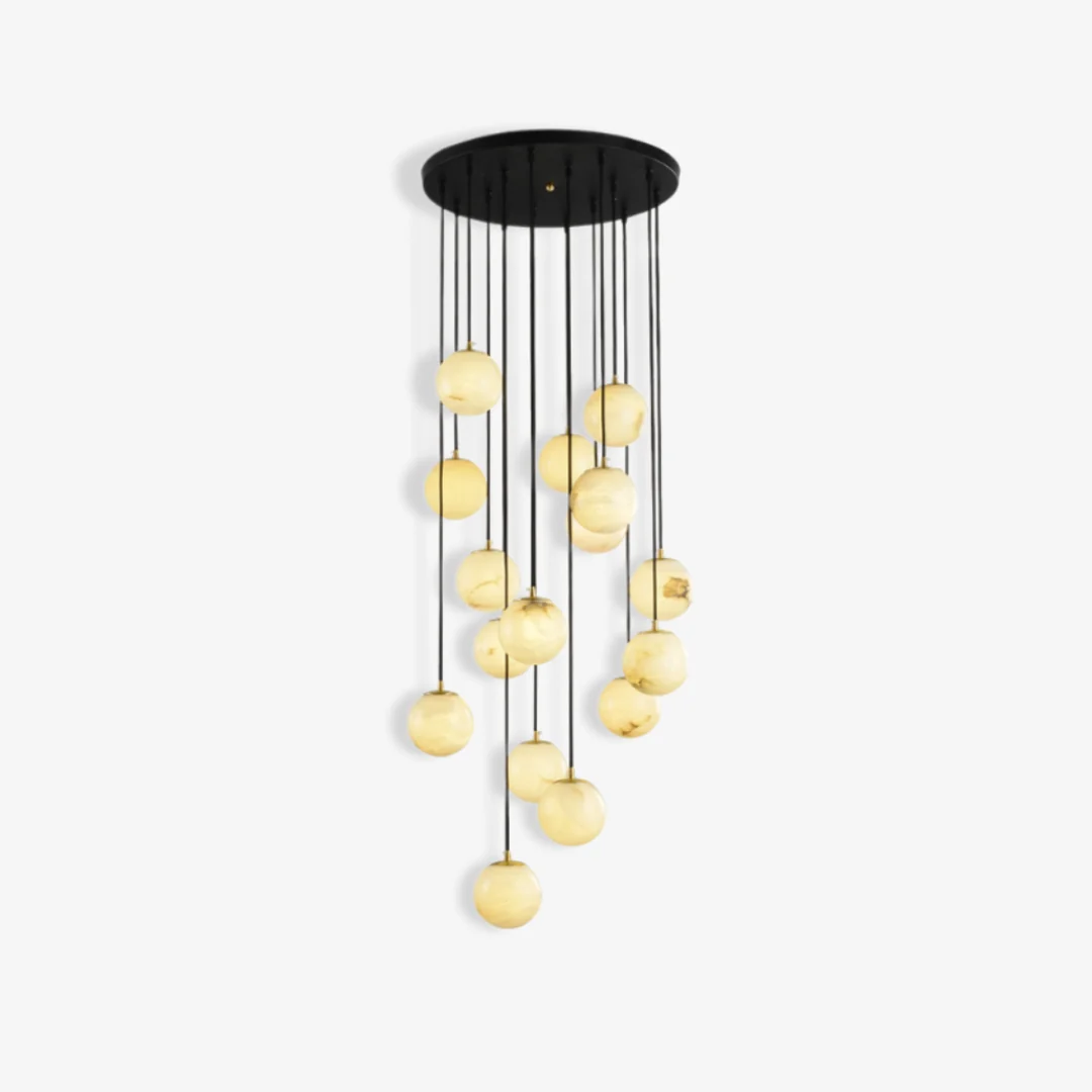 Refined Albasten ronde kroonluchter Carefully Designed