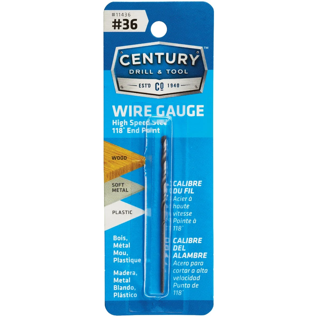 Specialty Century Drill Tool Number 36 HSS Brite Drill Bit Relaxed