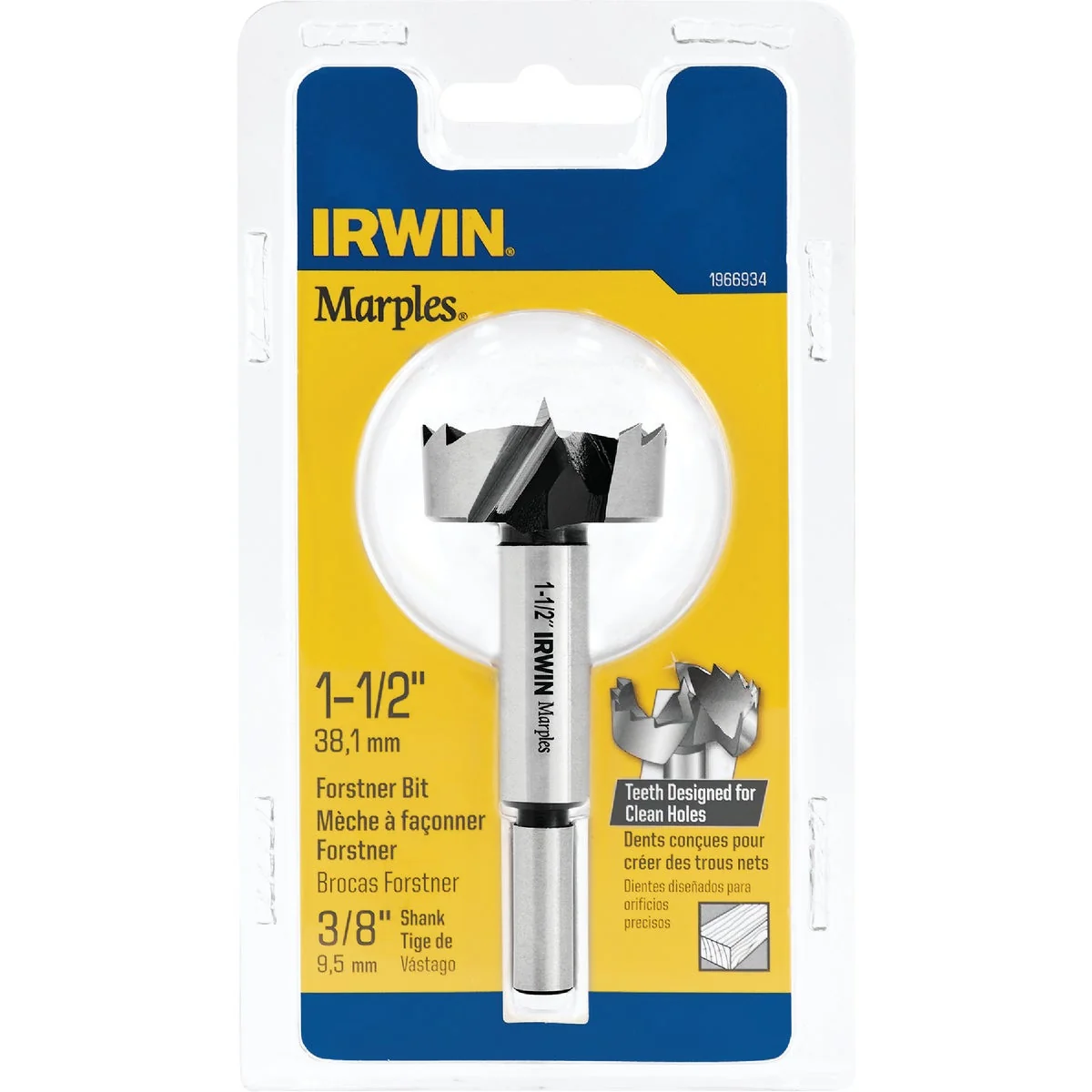 High-Grade Irwin Marples 1-1 2 In. x 3-1 2 In. Reduced Forstner Drill Bit Fine