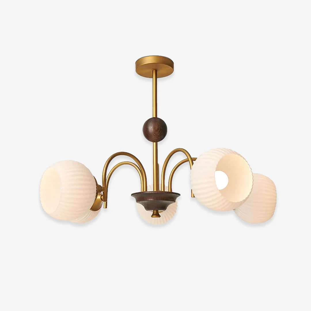 Excellent Moderne sculpturale glazen geribbelde kroonluchter Comfortable