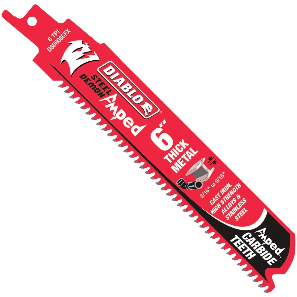 Flexible Diablo Steel Demon AMPED 6 In. 8 TPI Thick Metal Demolition Reciprocating Saw Blade Original
