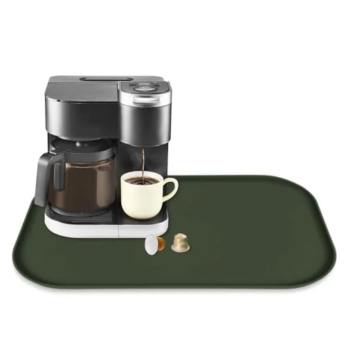 Contemporary Silicone Coffee Maker Mat with Lip for Countertops Modern