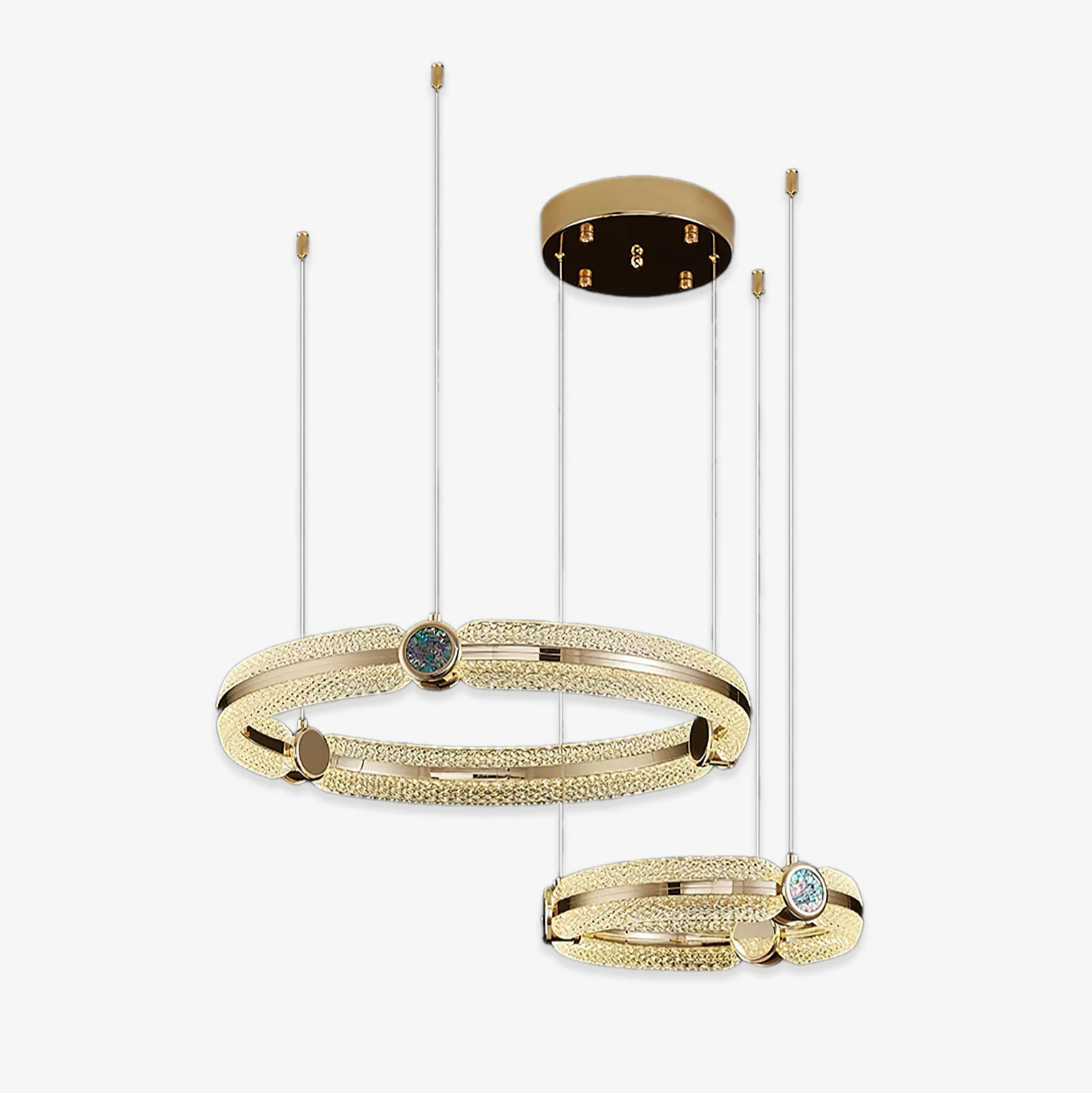 Next-Generation Gouden Creatieve Ring Kroonluchter Detailed