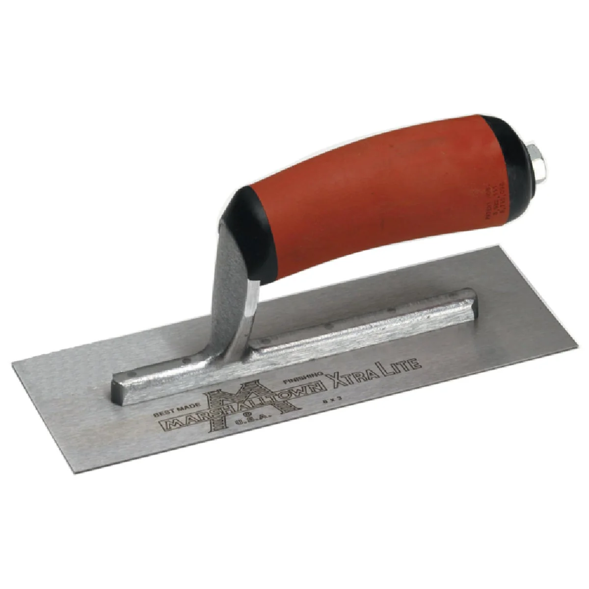 Natural Marshalltown 4-1 2 In. x 11 In. High Carbon Steel Finishing Trowel with Curved DuraSoft Handle Environmentally Friendly