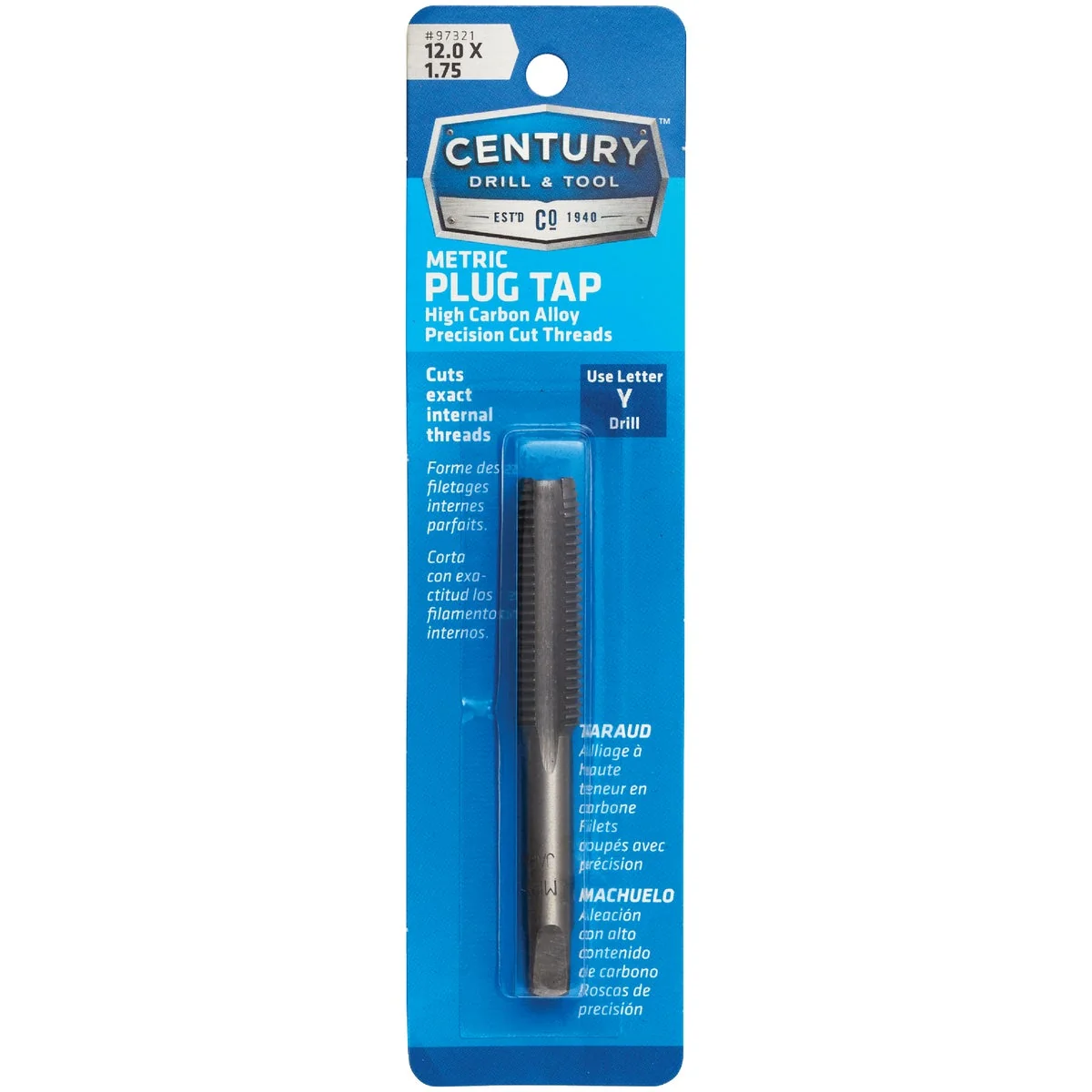 Flexible Century Drill Tool 12.0×1.75 Carbon Steel Metric Tap Reliable