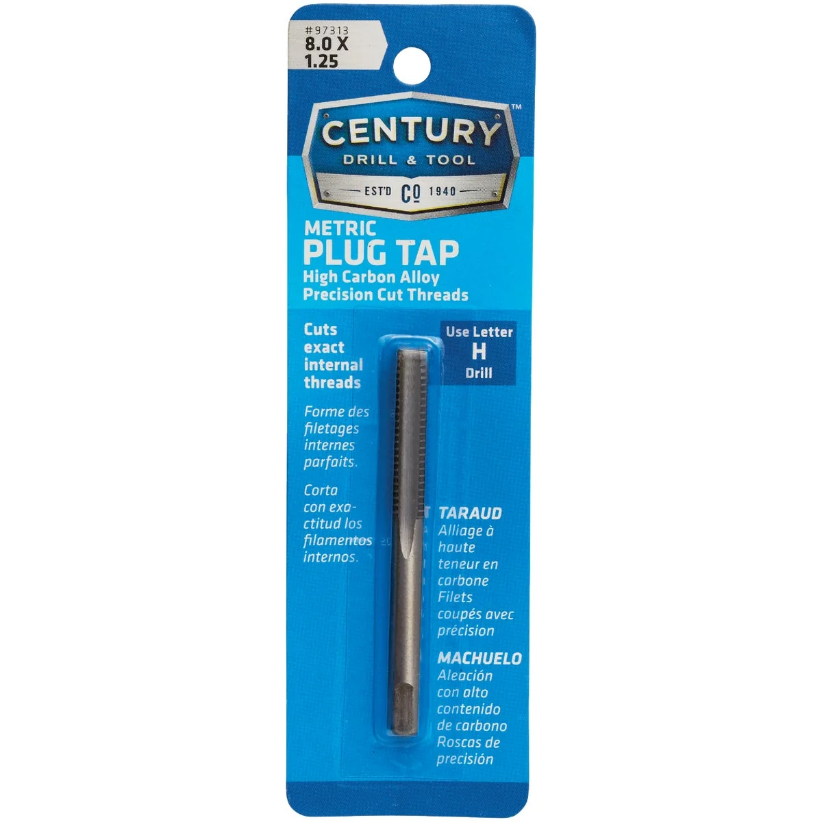 Professional Century Drill Tool 8.0×1.25 Carbon Steel Metric Tap Verified