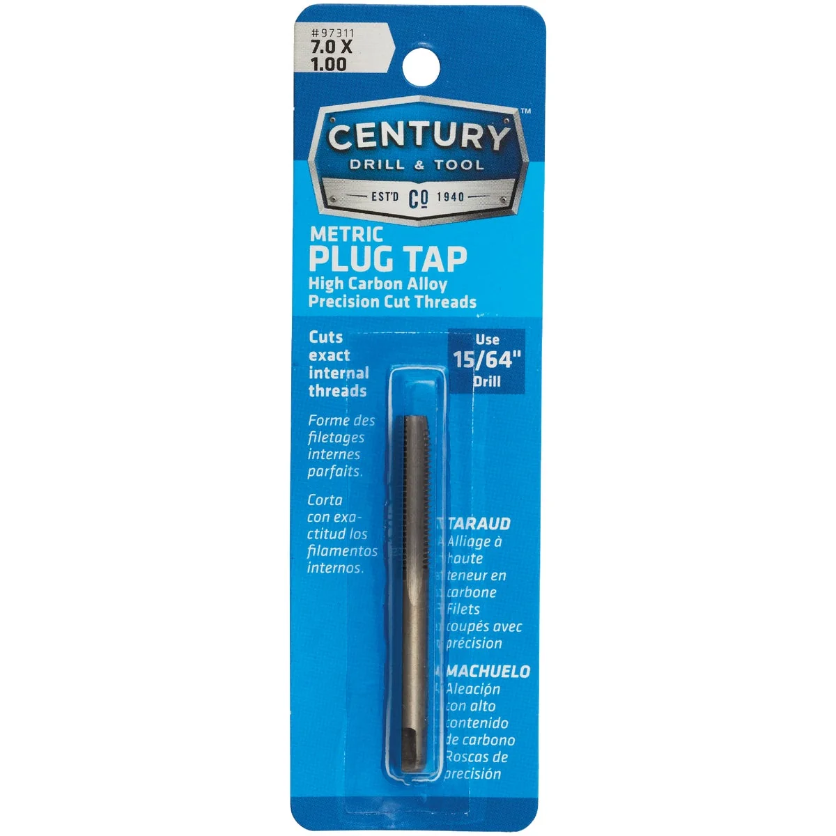 Authentic Century Drill Tool 7.0×1.00 Carbon Steel Metric Tap Refined