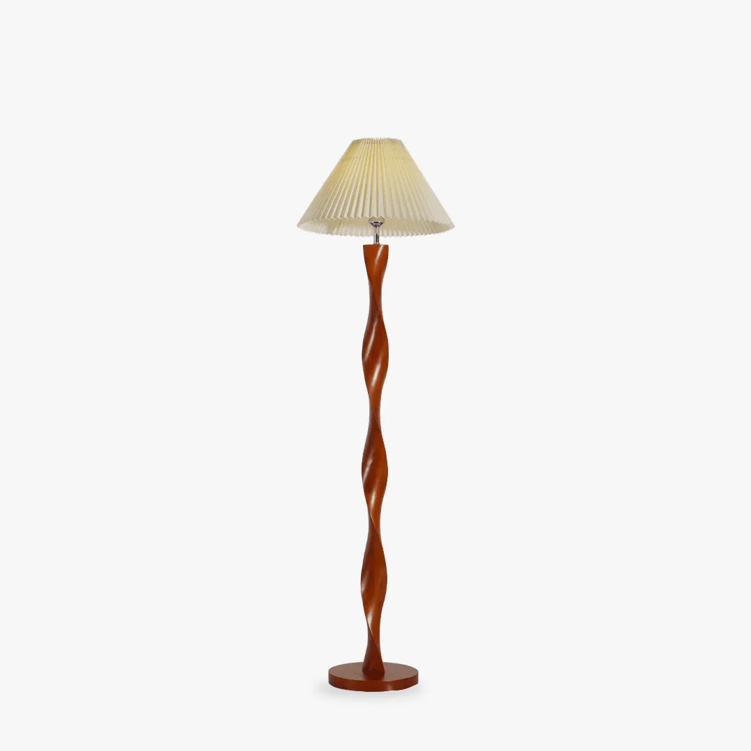 Casual Spiraalvormige houten vloerlamp Sustainable