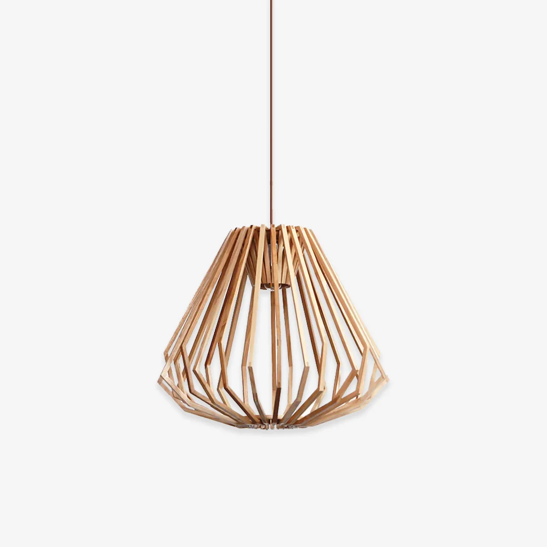 Detailed Retro kooi houten hanglamp Contemporary