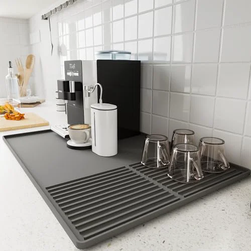 Soft Silicone Coffee Mat with Raised Edges Crafted