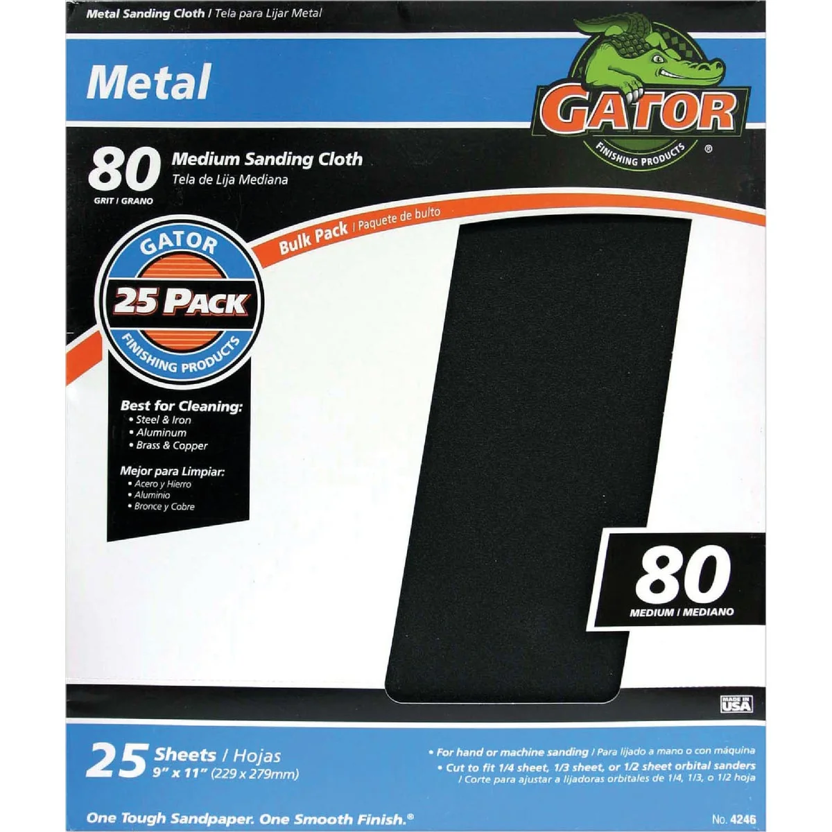 Luxury Gator 9 In. W. x 11 In. L. 80 Grit Emery Cloth 25-pack Proven