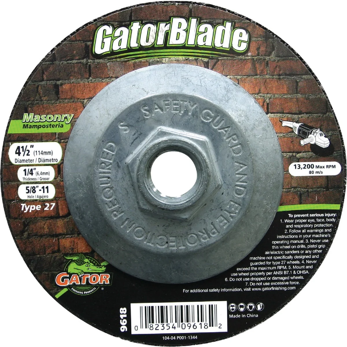 Recyclable Gator Blade Type 27 4-1 2 In. x 1 4 In. x 5 8 In.-11 Masonry Cut-Off Wheel Convenient