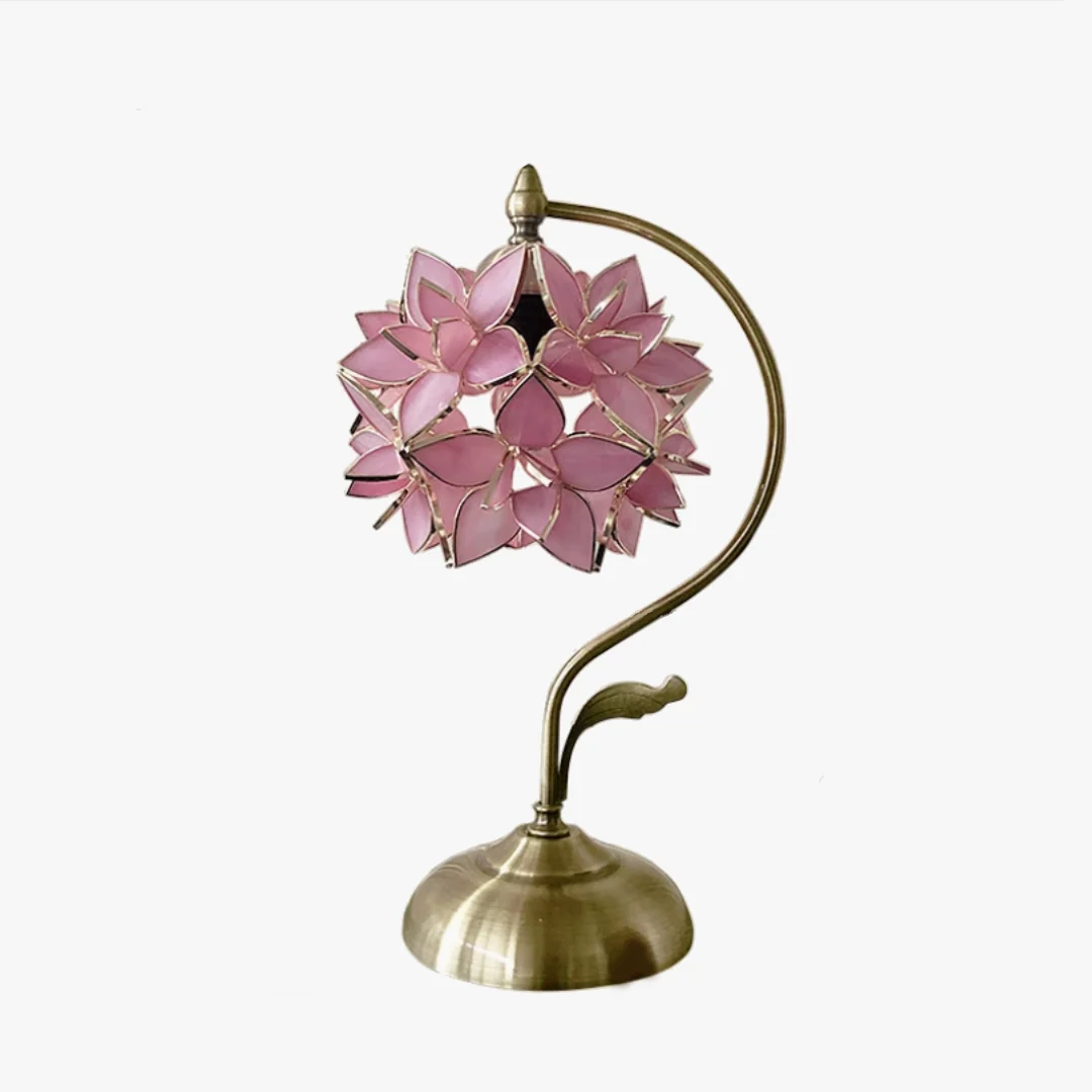 Reusable Alira Flowers Glazen Tafellamp Secure