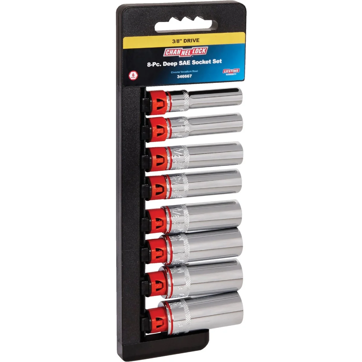 Lightweight Channellock Standard 3 8 In. Drive 6-Point Deep Socket Set 8-Piece Recyclable