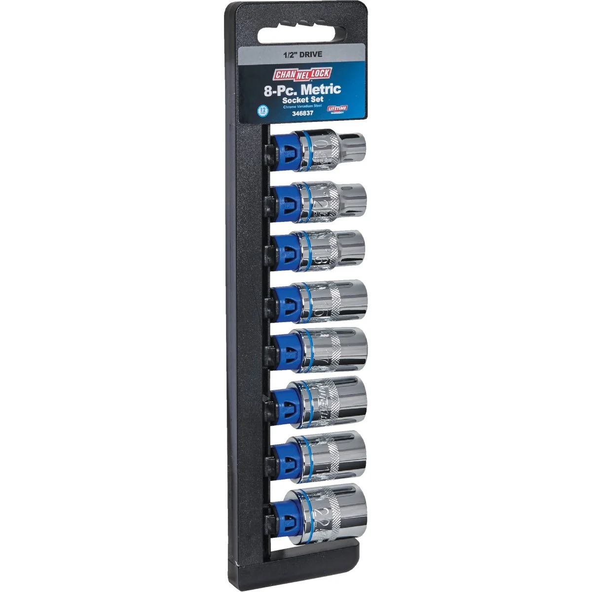 Minimalist Channellock Metric 1 2 In. Drive 12-Point Shallow Socket Set 8-Piece High-End