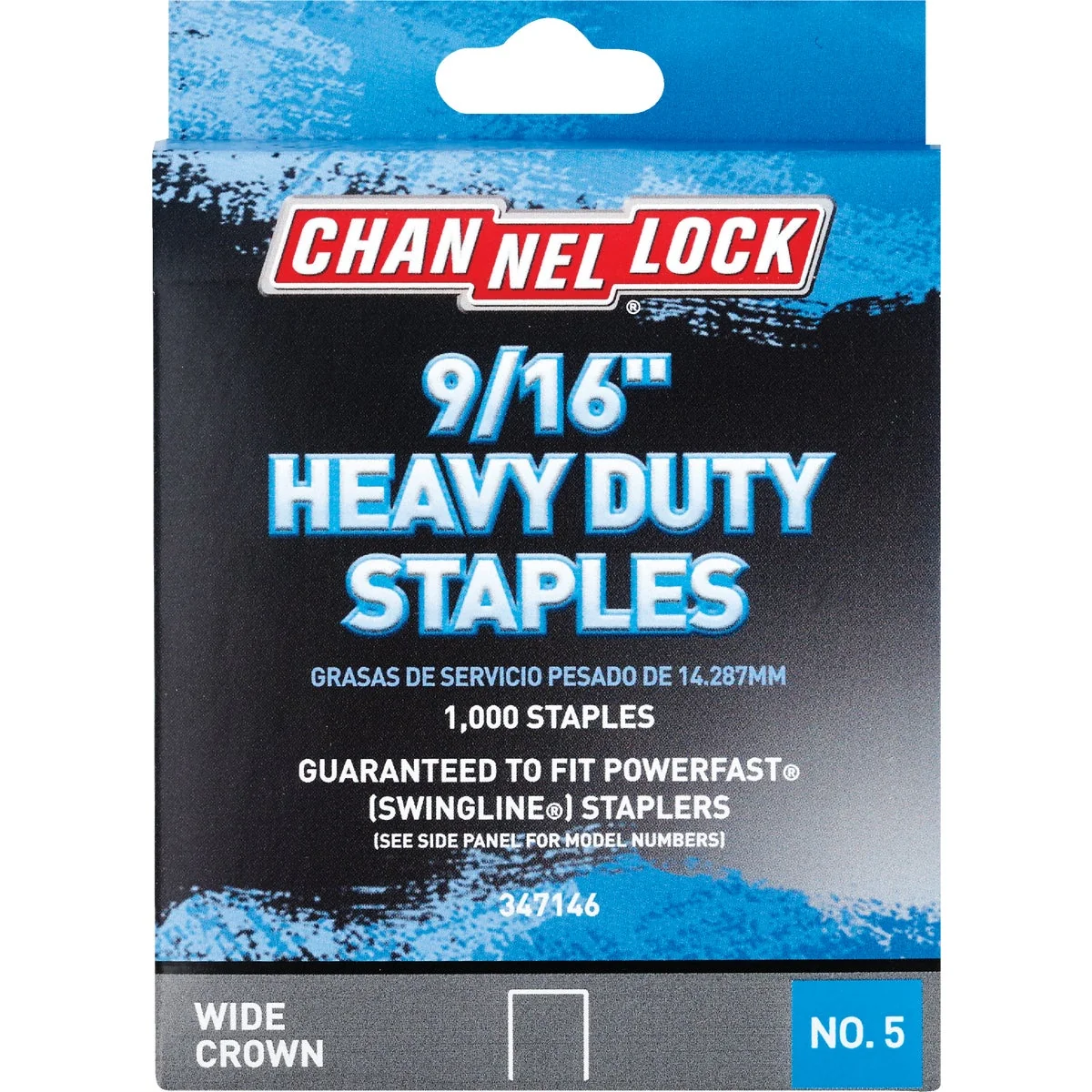 Safe Channellock No. 5 Heavy-Duty Wide Crown Staple 9 16 In. 1000-Pack Soft