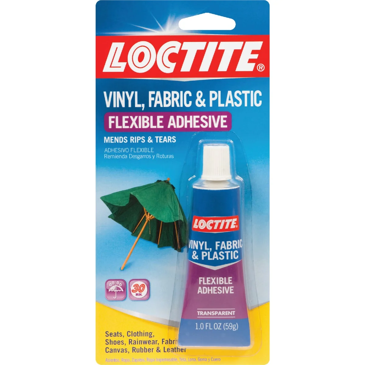 Natural LOCTITE 1 Oz. Clear Vinyl Fabric Plastic Flexible Repair Adhesive Clean