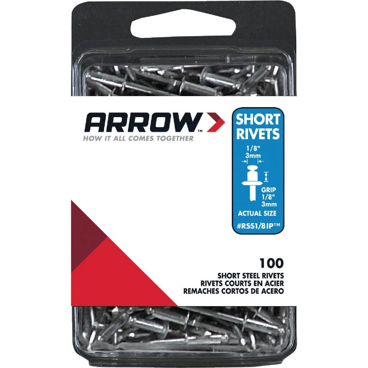 User-Friendly Arrow 1 8 In. x 1 8 In. Steel IP Rivet 100 Count Flexible