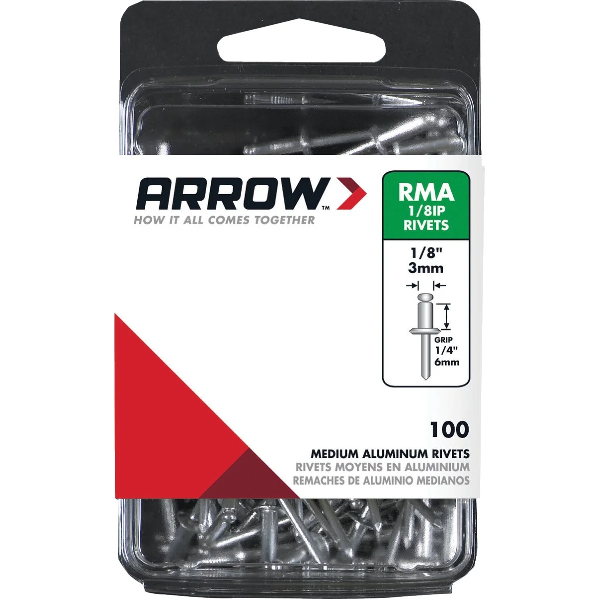 Original Arrow 1 8 In. x 1 4 In. Aluminum IP Rivet 100 Count Detailed