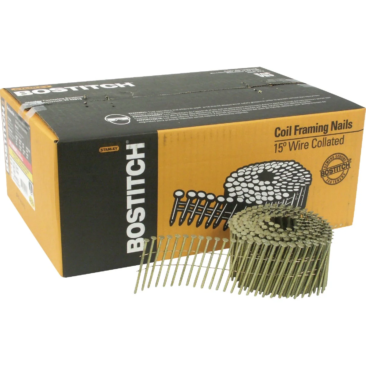 Stylish Bostitch 15 Degree Wire Weld Galvanized Coil Siding Nail 2-1 2 In. x .092 In. 3600 Ct. Premium Material
