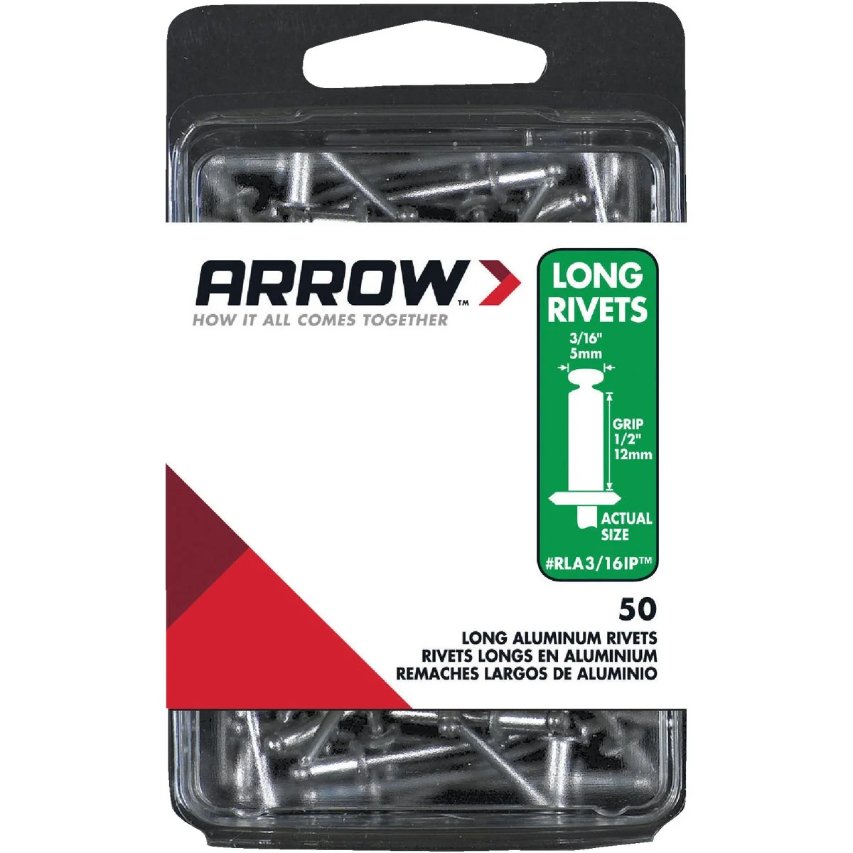 Breathable Arrow 3 16 In. x 1 2 In. Aluminum IP Rivet 50 Count Solid