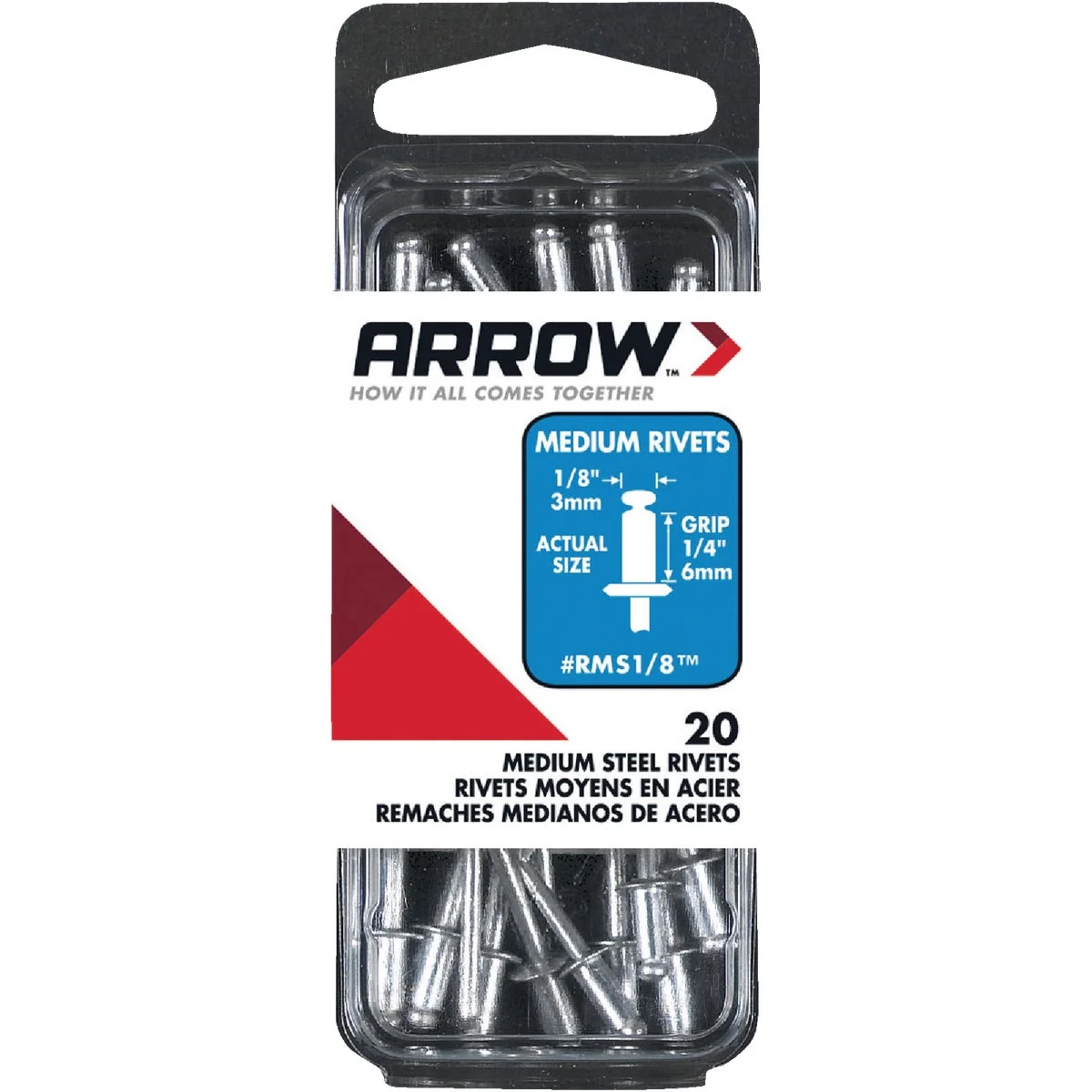 Expertly Made Arrow 1 8 In. x 1 4 In. Steel Rivet 20 Count Superior