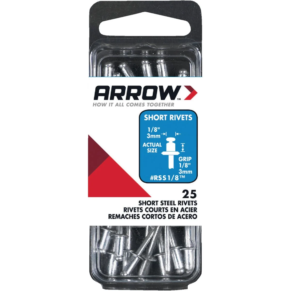 Organic Arrow 1 8 In. x 1 8 In. Steel Rivet 25 Count Efficient