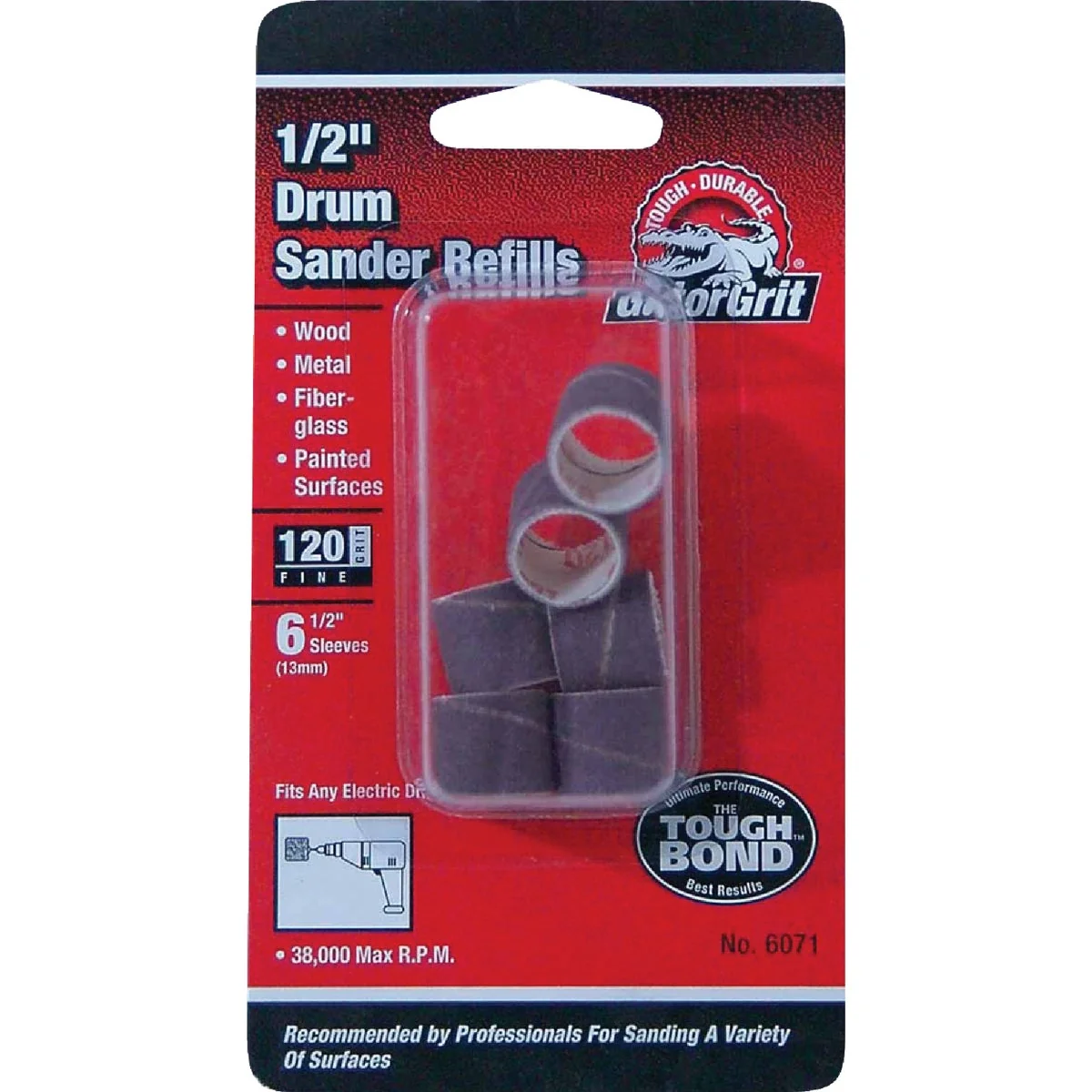 Pure Gator 1 2 In. x 1 2 In. 120 Grit Drum Sander Refills 6-Pack Effective