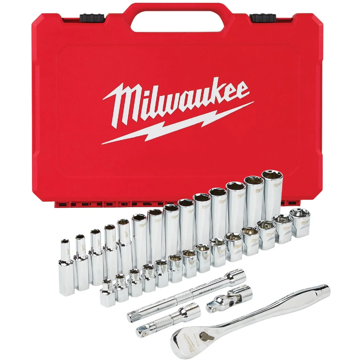 Modern Milwaukee Metric 3 8 In. Drive 6-Point Ratchet Socket Set 32-Piece Premium