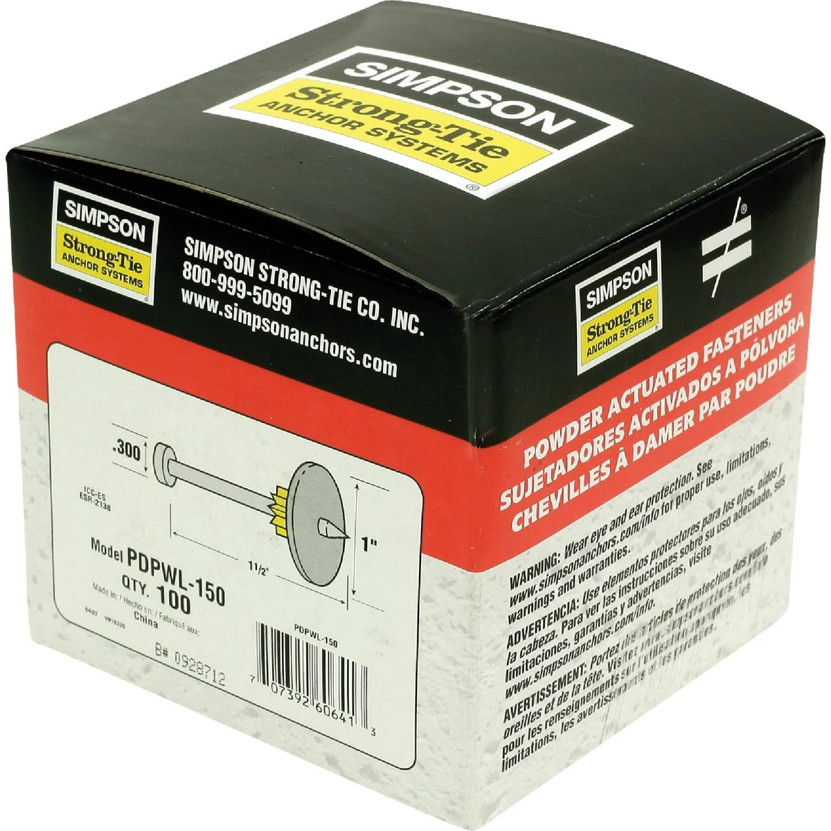 Traditional Simpson Strong-Tie 1-1 2 In. Fastening Pin with Washer 100-Pack World-Class