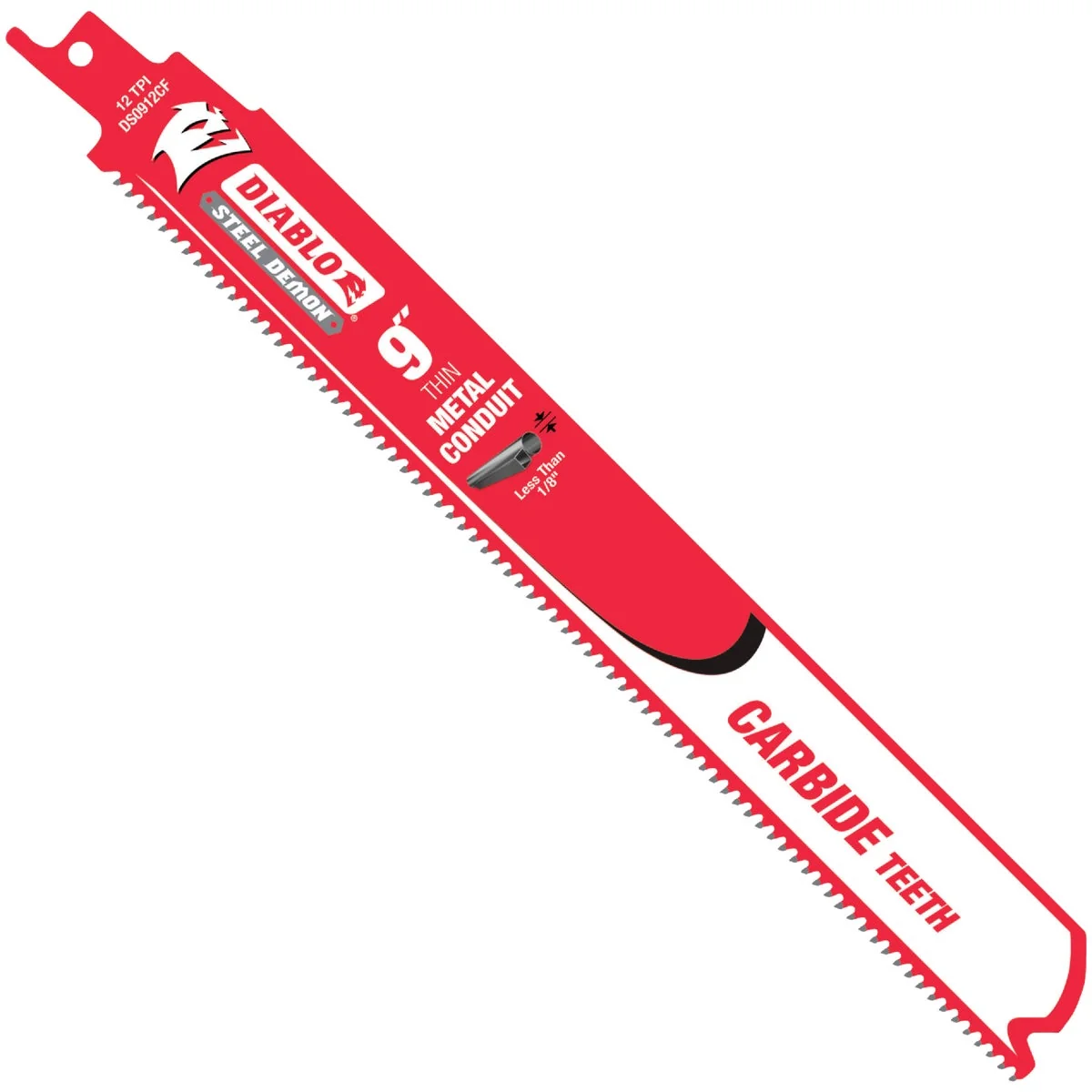 Crafted Diablo Steel Demon Carbide 9 In. 12 TPI Thin Metal Demolition Reciprocating Saw Blade Specialty