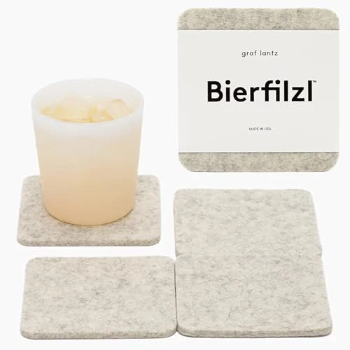 Outstanding Bierfilzl Merino Wool Square Coasters Set of 4 4 Count Unique