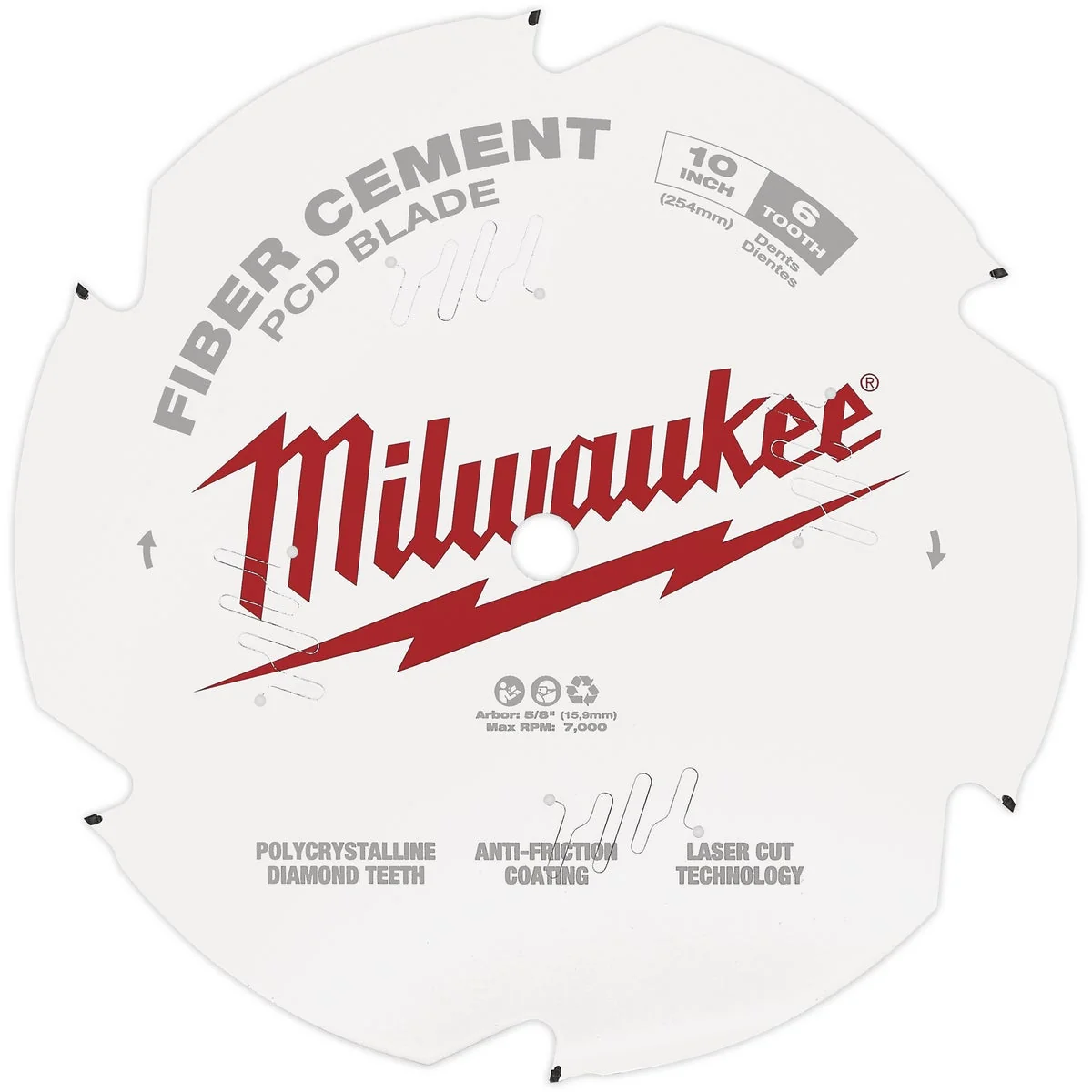 Fashionable Milwaukee 10 In. 6-Tooth Fiber Cement PCD Circular Saw Blade Excellent