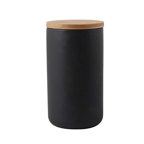 Next-Generation Ceramic Storage Containers with Airtight Seal Bamboo Lids Kitchen Canisters for Tea Spice Seasoning Sugar Coffee Reliable