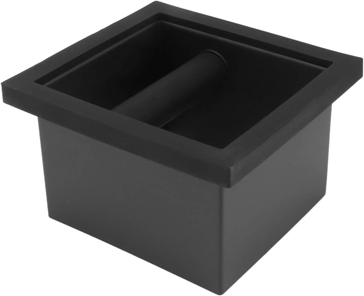 Sophisticated Espresso Coffee Ground Knock Box Chute Desktop Waste Bucket Stainless Steel Rubber Bottomless Espresso Chute Knocking Residue Box for Home Cafe Restaurant Countertop Clean