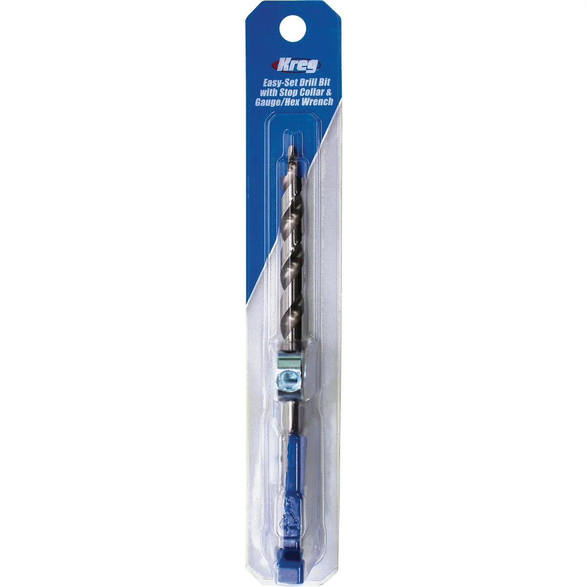 Artisan Kreg Easy-Set Step Drill Bit with Stop Collar Gauge Hex Wrench for Pocket-Hole Jigs Reusable