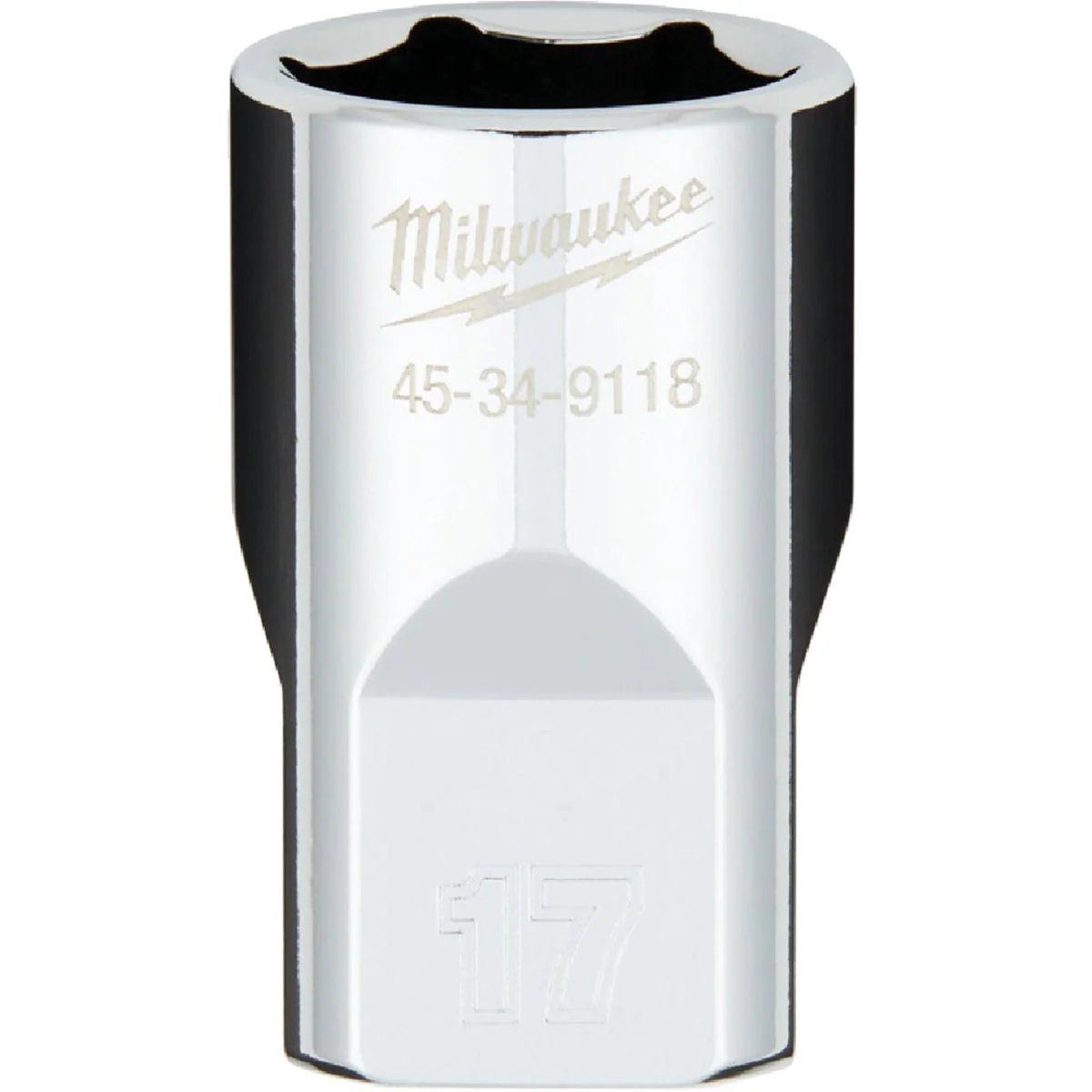 Elite Milwaukee 1 2 In. Drive 17 mm 6-Point Shallow Metric Socket with FOUR FLAT Sides Functional