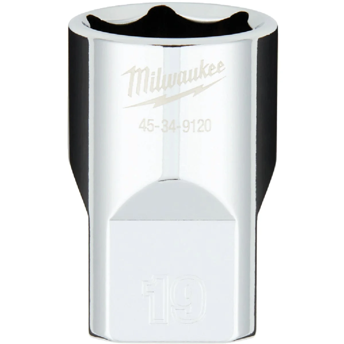 Sustainable Milwaukee 1 2 In. Drive 19 mm 6-Point Shallow Metric Socket with FOUR FLAT Sides Detailed