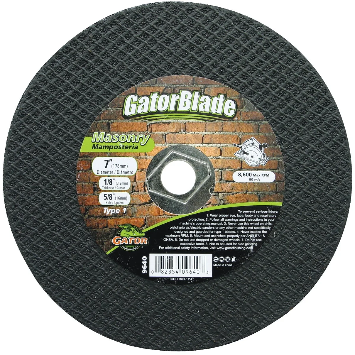 Sophisticated Gator Blade Type 1 7 In. x 1 8 In. x 5 8 In. Masonry Cut-Off Wheel Carefully Designed