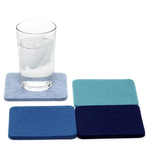 Reusable Bierfilzl Merino Wool Square Coasters Set of 4 4 Count Relaxed