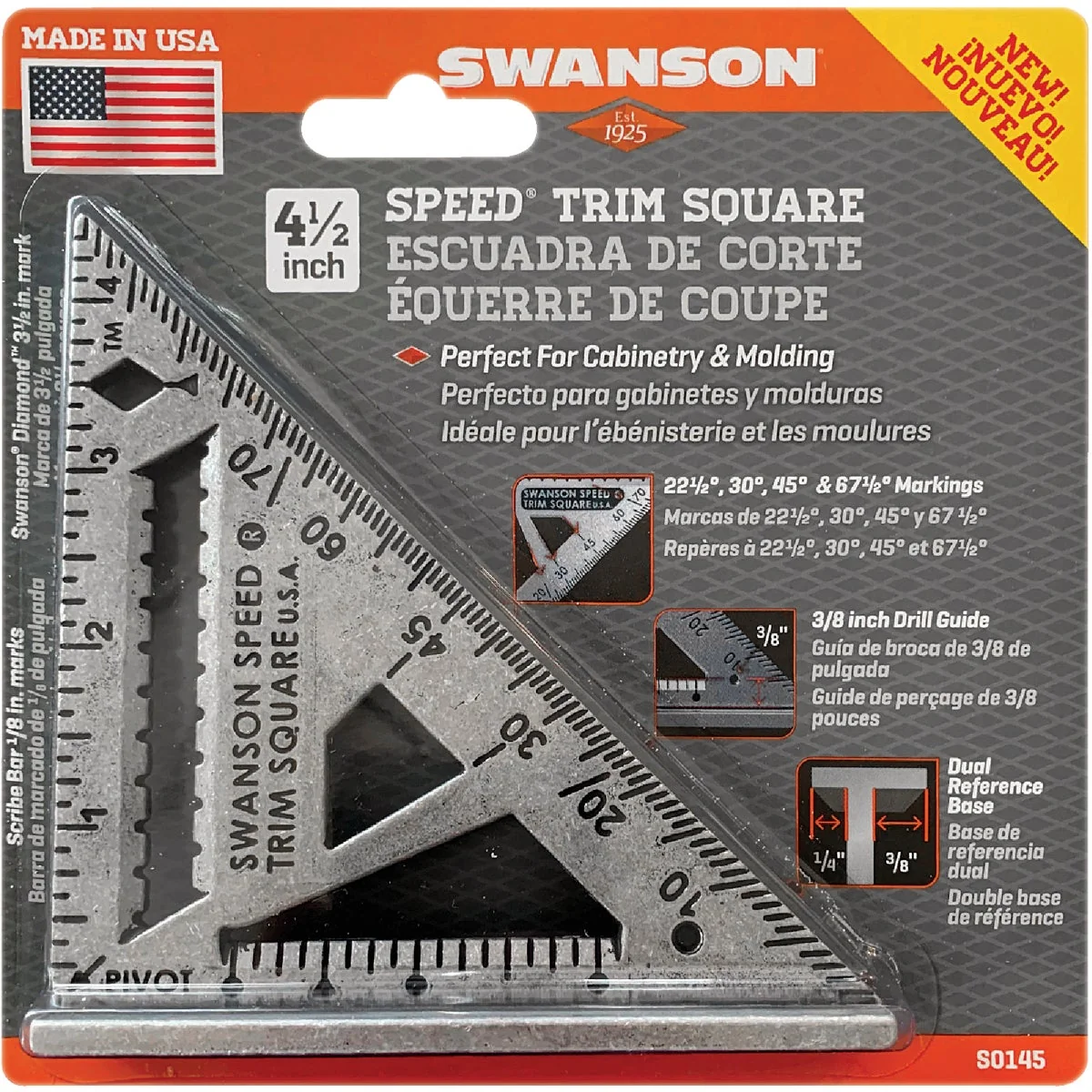 Recyclable Swanson Speed 4-1 2 In. Aluminum Trim Square Reliable