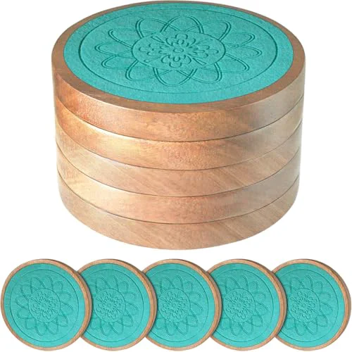 Elegant Wood Coasters for Drinks Casual