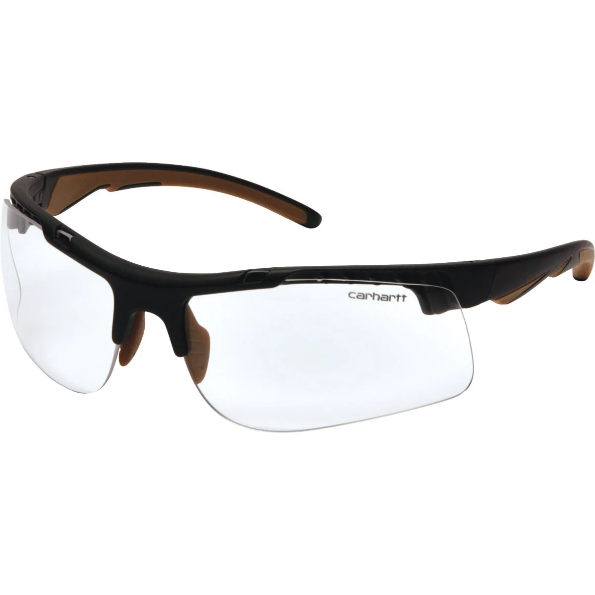 Environmentally Friendly Carhartt Rockwood Black Frame Safety Glasses with Clear Anti-Fog Lenses Secure