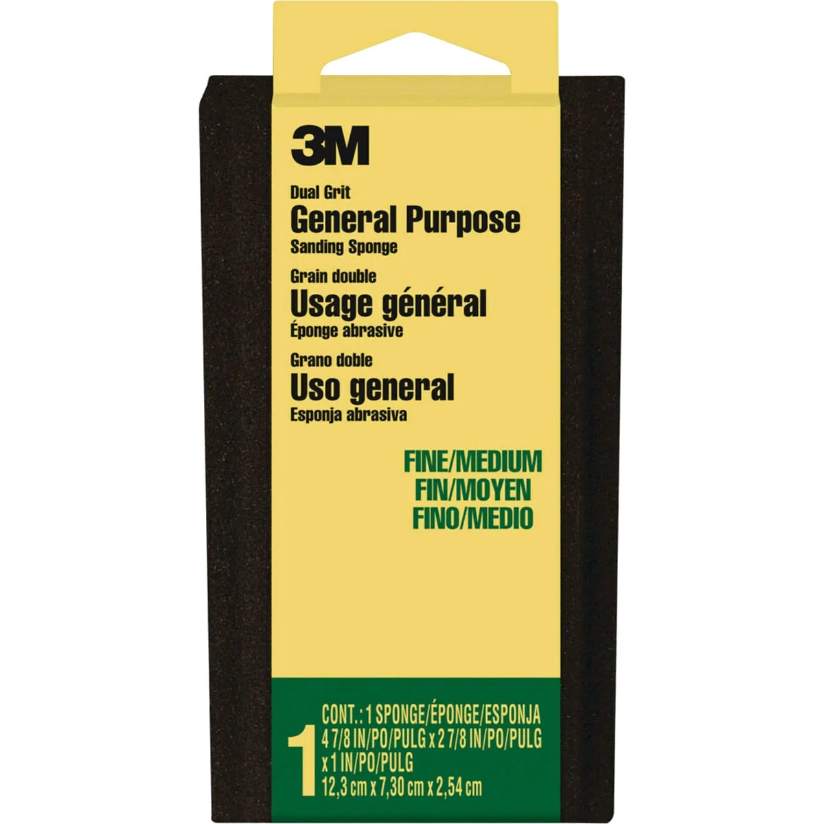Specialty 3M Large All-Purpose 2-7 8 In. x 4-7 8 In. x 1 In. Fine Medium Sanding Sponge Modern